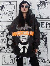 Hand Drawn Doodle Loose Hooded Sweatshirt